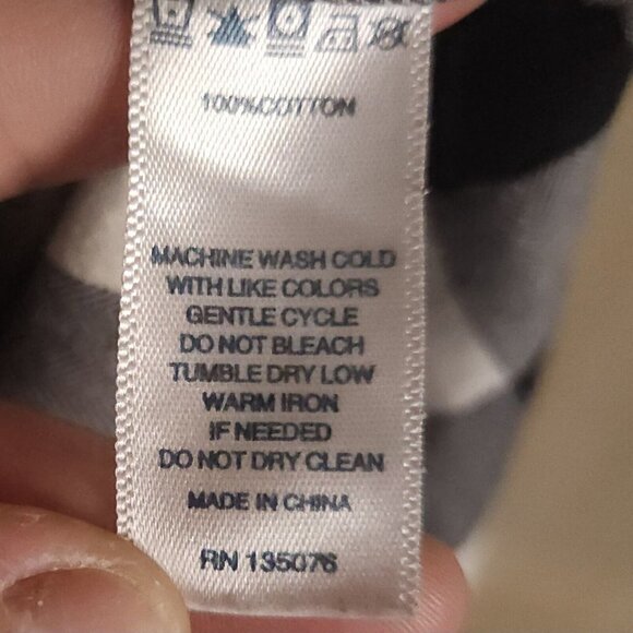 C. Wonder Womens Black White Buffalo Check Top XS - Picture 6 of 6